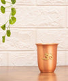 Ishalife Matte Finish Copper Glass with Brass Aum -  200 ml