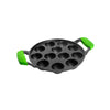 MACclite Ironium Cast Iron Pre-Seasoned Round Heavy Panniyarkal 12 Pits With 2 Side Handle and Silicone Grips
