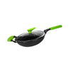MACclite Ironium Cast Iron Pre-Seasoned Frying Pan with Glass Lid  With Long Handle and Silicone Grip