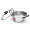 Judge by Prestige Classic Stainless Steel Kadhai with Glass Lid Gas & Induction