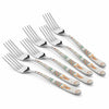 FnS Wales 6 Pcs Dessert Fork Set Premium Artistic Contemporary Handle