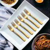 Montavo by FnS Alexa Gold 6 Pcs Stainless Steel Dinner Fork Set