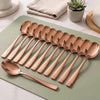 Montavo by FnS  Stainless Steel Dinner Spoons Set of 12 PVD Rose Gold Mirror Finish