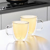 UMAI 400ml Double Walled Glass Coffee Mug Set of 2 | Transparent