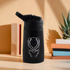 Urbane Home Stainless Steel Kids Water Bottle | Black Panther | 350 ML | Black