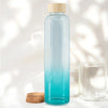 UMAI Borosilicate Glass Water Bottle 750ml | Bamboo Lid | Green