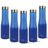 Splash Pack of 5: Stainless Steel Water Bottles | 1 Litre | Blue Gradient