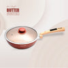 MACclite Butter Scotch Die Cast Non Stick Wok With Glass Lid, Induction Base