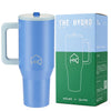 House of Quirk 1200ML Tumbler with Handle & Simple Flip Straw - Blue/Grey