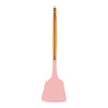 P-Plus International Silicone Spatula Wooden Handle Flexible & Heat Resistant Rubber Non Stick Pink