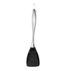 P-Plus International Silicone Spatula Versatile Tools Baking and Mixing Steel Plain Slotted Black