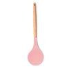 Woodtula Silicone Soup Ladle Spatula with Wooden Handle Non-Stick Kitchen Utensil Tools Pink