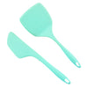 P-Plus International 2 Pieces Silicone Pancakes Shovel Wide Spatula Turner Nonstick Sky Blue