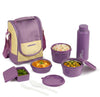 CELLO MF All In One Lunch Box with Bag for Office Use Purple-225ml, 375ml, 550m
