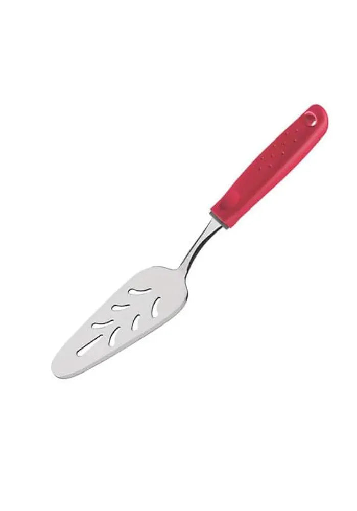 Tramontina Utilita Stainless-Steel Cake Spatula – Red Polypropylene Handle – Ideal for Spreading Frosting, Lifting Cake Slices, Serving Desserts & More