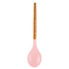 P-plus International Silicone Turner Spatula Spoon for Nonstick Cookware with Wooden Handle Pink