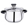 Praylady Stainless Steel Stock Pot with Glass Lid Ecstasy Series 3 Ply Base Stock Pot Size 22 cm Capacity