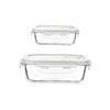 Femora Borosilicate Glass Containers for Kitchen | Storage Box for Kitchen With Air Vent Lid | Set of 2 | 1000 Ml, 1500 Ml