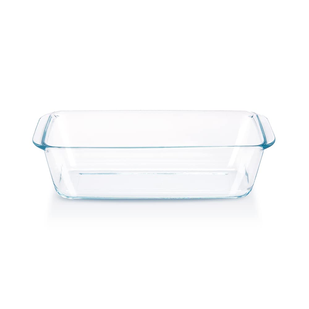 Borosil Glass Loaf Dish Pan | 1.2 Litres | Transparent