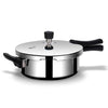 Arttdinox Stellar Stainless Steel 2 Ltr Mirror finish Pressure Cooker Lid with Gasket Rivetless Handle