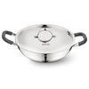 Allo Triply Stainless Steel Kadhai with Handles Perfect Kadhai for Curry 30cm Non-Stick with Lid 5.5 litres