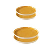 Ellementry Amber Love Ceramic Dinner and Side Plate Combo Set of 4 2 of Each Dishwasher Safe