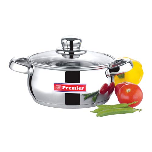 Premier Stainless Steel Cook & Look With Glass Lid 16cm Code-0061711 - 651 gms