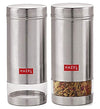 Hazel Stainless Steel Tea Coffee Sugar Containers 950 ml Each Ideal for Multipurpose Item Storing Set of 2