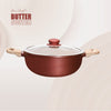 MACclite Butter Scotch Die Cast Non Stick Kadai With Glass Lid, Induction Base