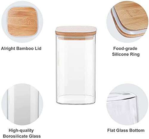 Femora Kitchen Storage Jars Borosilicate Glass Jar With Wooden Lid Air Tight Jar | Pack of 3 Jars