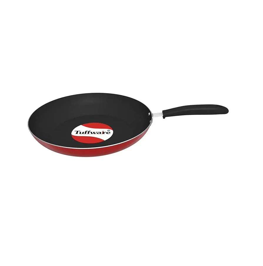 Tuffwaire Non-Stick Aluminium Taper Fry Pan, Scratch Resistant & Metal Spoon Friendly | Sturdy Handles,21.5cm Diameter, 3mm Thick, PFOA Free, Non Toxic and PFOA Free, 12 Months Warranty