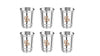 CDM Solitaire Stainless Steel Water Tumbler Glass Set Floral Design 6 Pieces Mirror Finish
