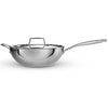 Tramontina Aeion Triply 26cm 3.7L Wok with SS304 Lid Stir-Fry Stainless Steel, Silver