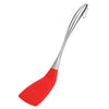 P-Plus International Silicone Spatula Versatile Tools Baking and Mixing Non-Stick Steel Plain Slotted Red