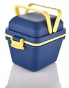 Urbane Home 3-Compartment Plastic Lunch Box | 500ml | Push Lock | Blue | Tiffin