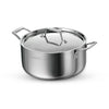 Tramontina Aeion Triply 24Cm 4.8L Stainless Steel Biryani Pot With Lid 2 kg Rice Handi Curry Pots