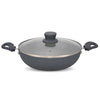 NAVRANG Cookware Aluminium Kadhai 22cm with Glass Lid