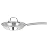 CDM Solitaire Tri Ply Stainless Steel Frying Pan with Glass Lid Tri Ply Steel Frying Silver 24 CM 2000 ML