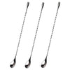 Hazel Stainless Steel Bar Spoon Teardrop Twisted Design Bar Stirrer Set of 3