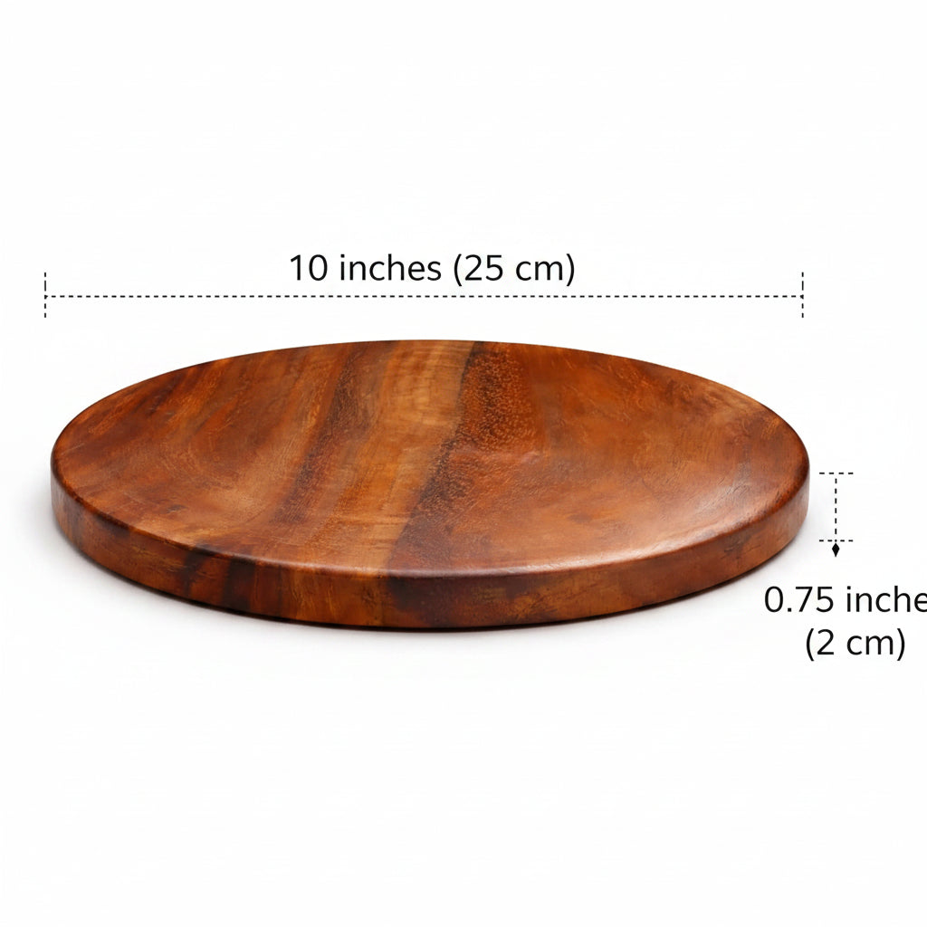 DailyHome Handmade Solid Wooden Chakla for Roti Single-Piece Strong Wo ...