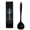 Fiable Premium Silicone Big Ladle for Cooking Deep Ladle for Serving Black