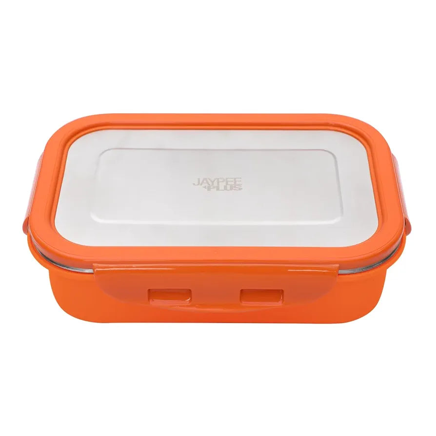 Jaypee Plus Captain Inner Stainless Steel Lunch Box for School Kids|Suitable for Office & Picnic |BPA Free |Spillproof Tiffin Box|Microwave Safe Without Lid |Orange,500 ml