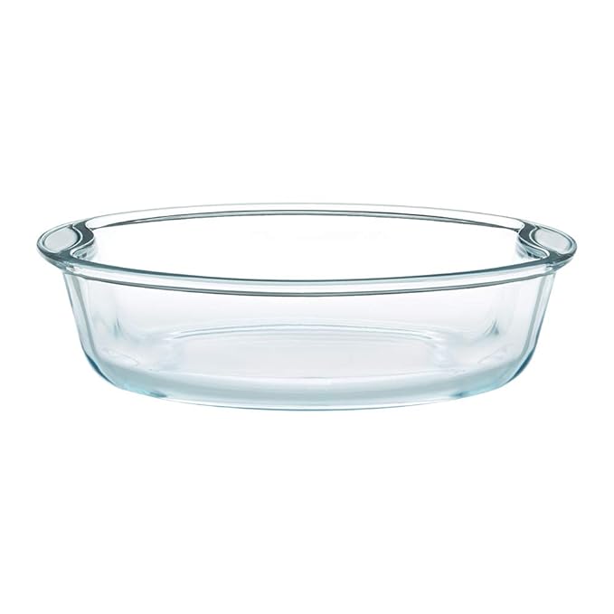 Borosil Round Glass Baking Dish | 2.5 Litres | Microwave Safe & Oven Safe | Transparent | 1 Piece