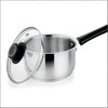 Prabha Heavy Gauge Encapsulated Base Stainless Steel Induction Base Saucepan with Lid 0.85 L Size 12cm
