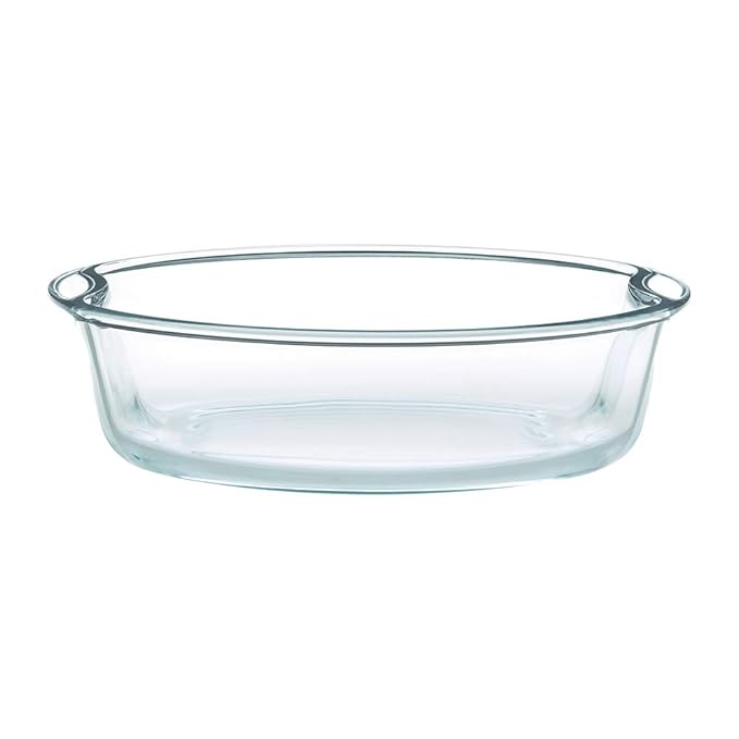 Borosil Round Glass Baking Dish | 1.5 Litres | Microwave Safe & Oven Safe | Transparent | 1 Piece of Round Baking Dish