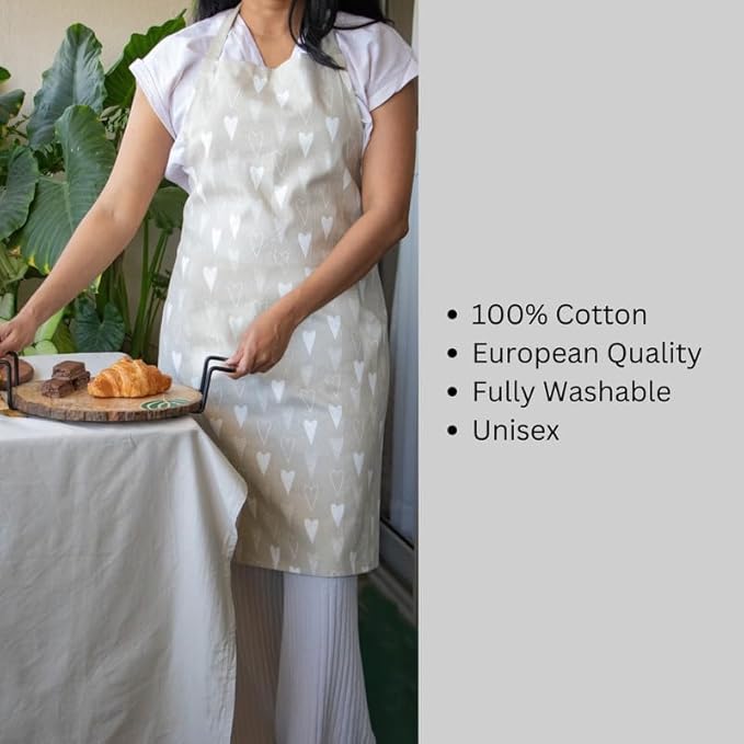 white lily apron Oak & Lily Kitchen Apron Fully washable with large front pocket Beige – Veeha's Kitchen