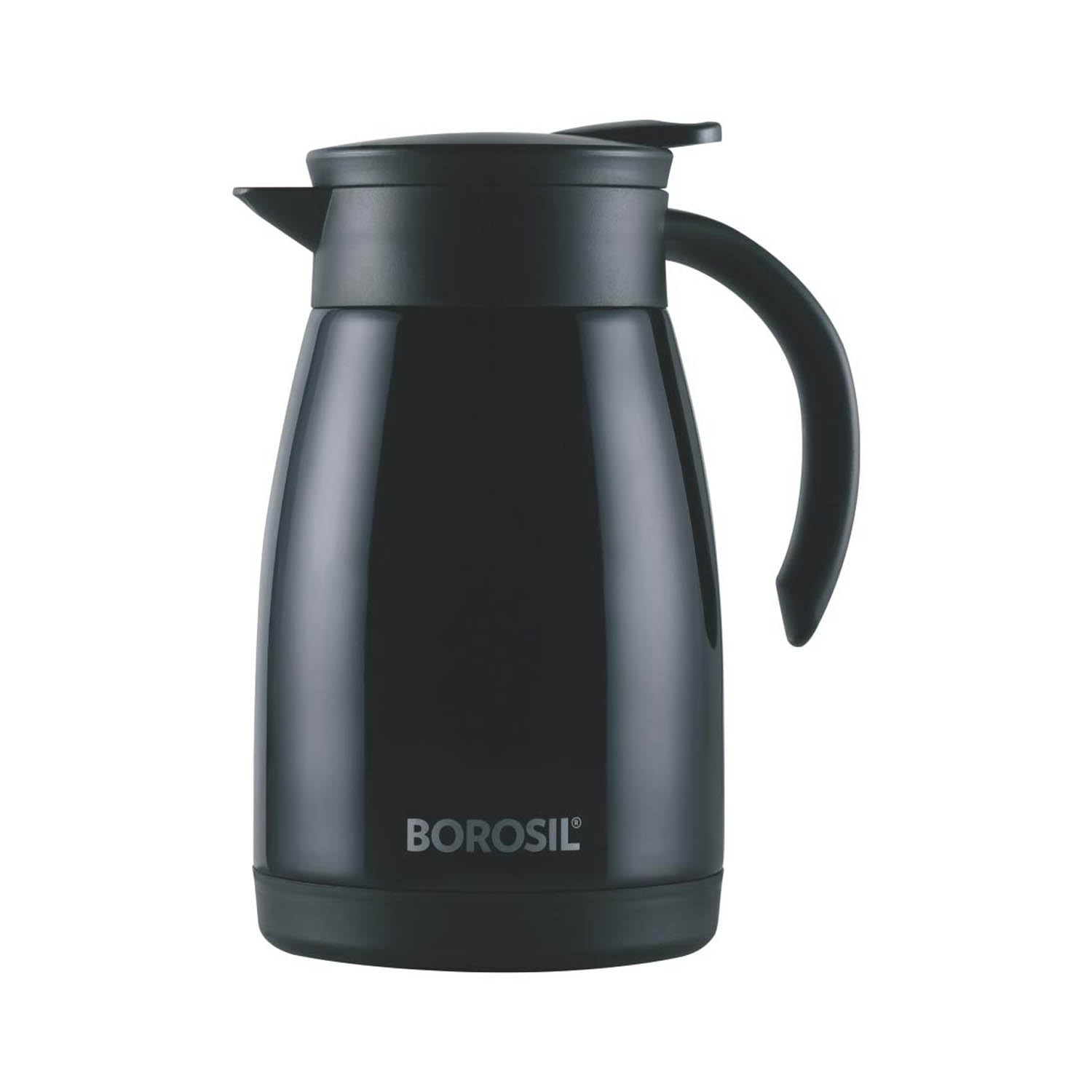 Borosil Stainless Steel 750ml Teapot With Handle | Double Wall Vacuum Insulated Thermosteel Carafe | Black