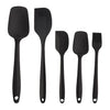 Frenchware Set of 5 Spatulas, Black | Non-stick Premium Silicone Spatula for Cooking, Baking & Mixing, Seamless Design