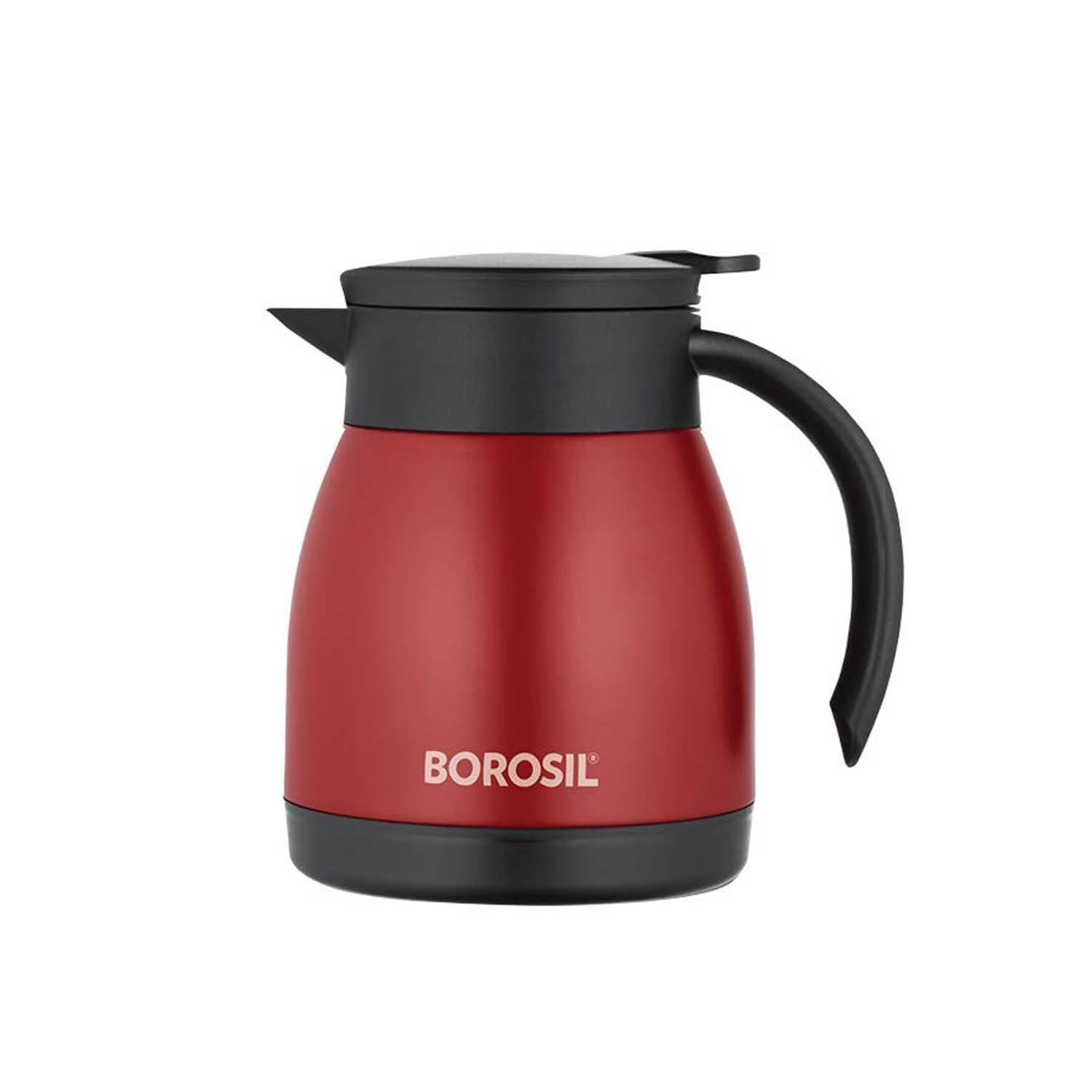 Borosil Stainless Steel 500ml Teapot with Handle | Red