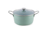 Salford Forged Ceramic Casserole With Glass Lid & Tubular Ss Handle | Induction & Gas Ready | Green | 240mm | 4.4 Litre